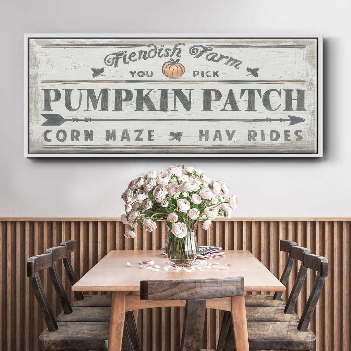 Pumpkin Patch II - Floater Framed Canvas Print