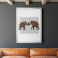 Elephant Bouquet, Landscape - Modern Framed Canvas Print