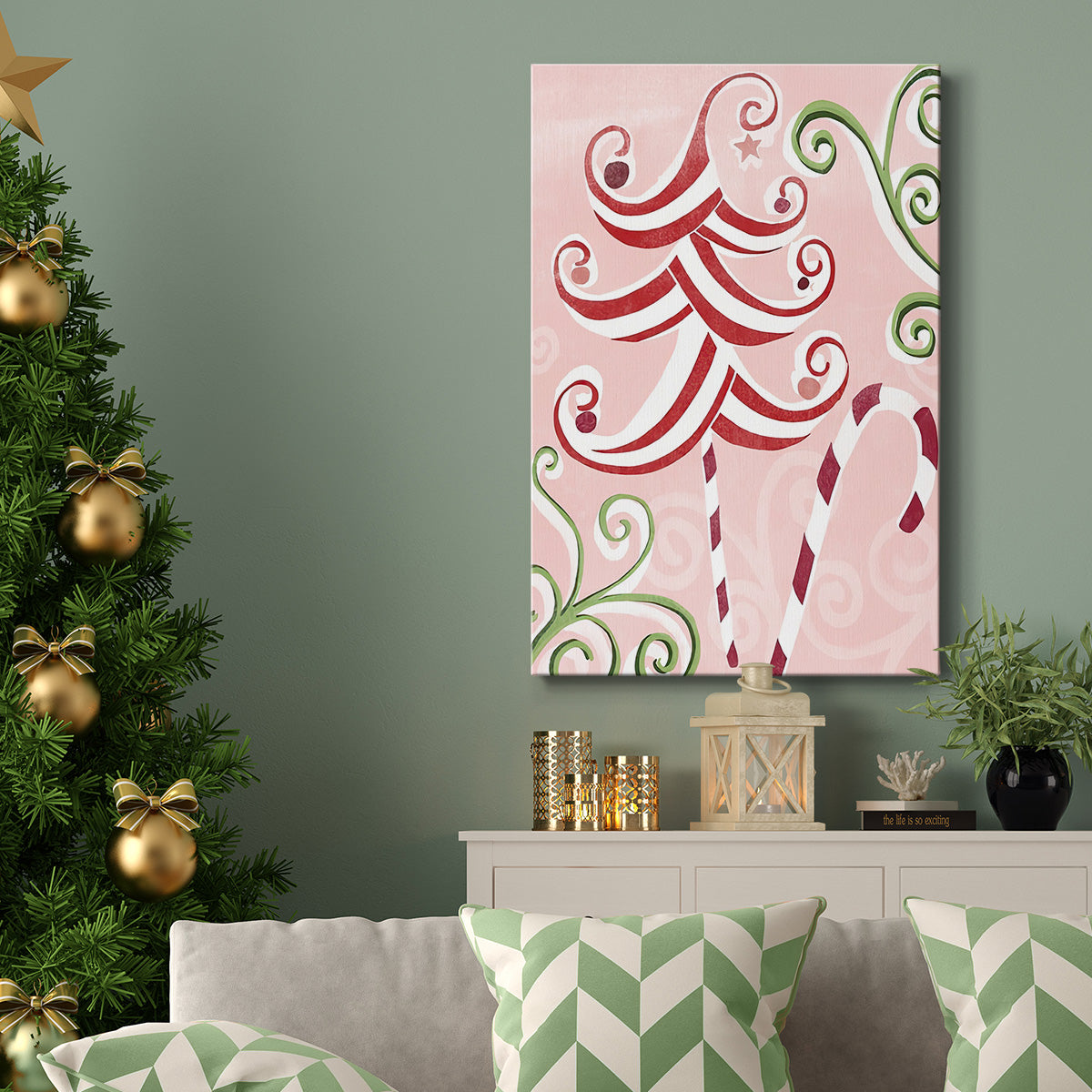 Candy Cane Holiday I - Gallery Wrapped Canvas