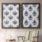 Indigo Bloom Pattern I - Premium Framed Canvas 2 Piece Set - Ready to Hang