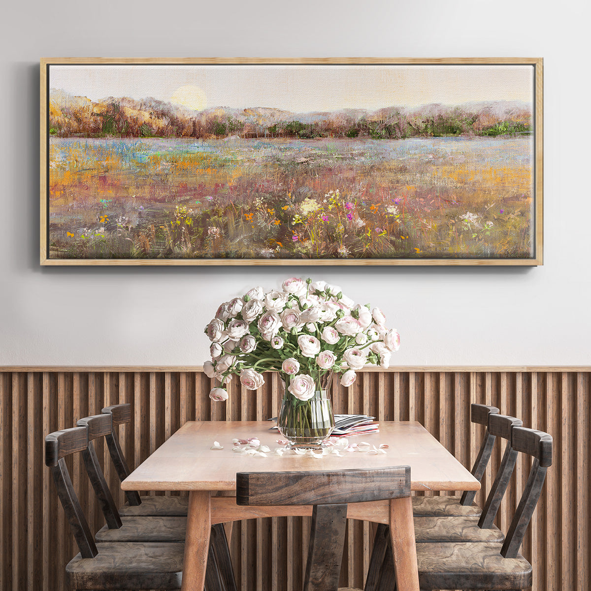 Meadow Moonrise - Floater Framed Canvas Print