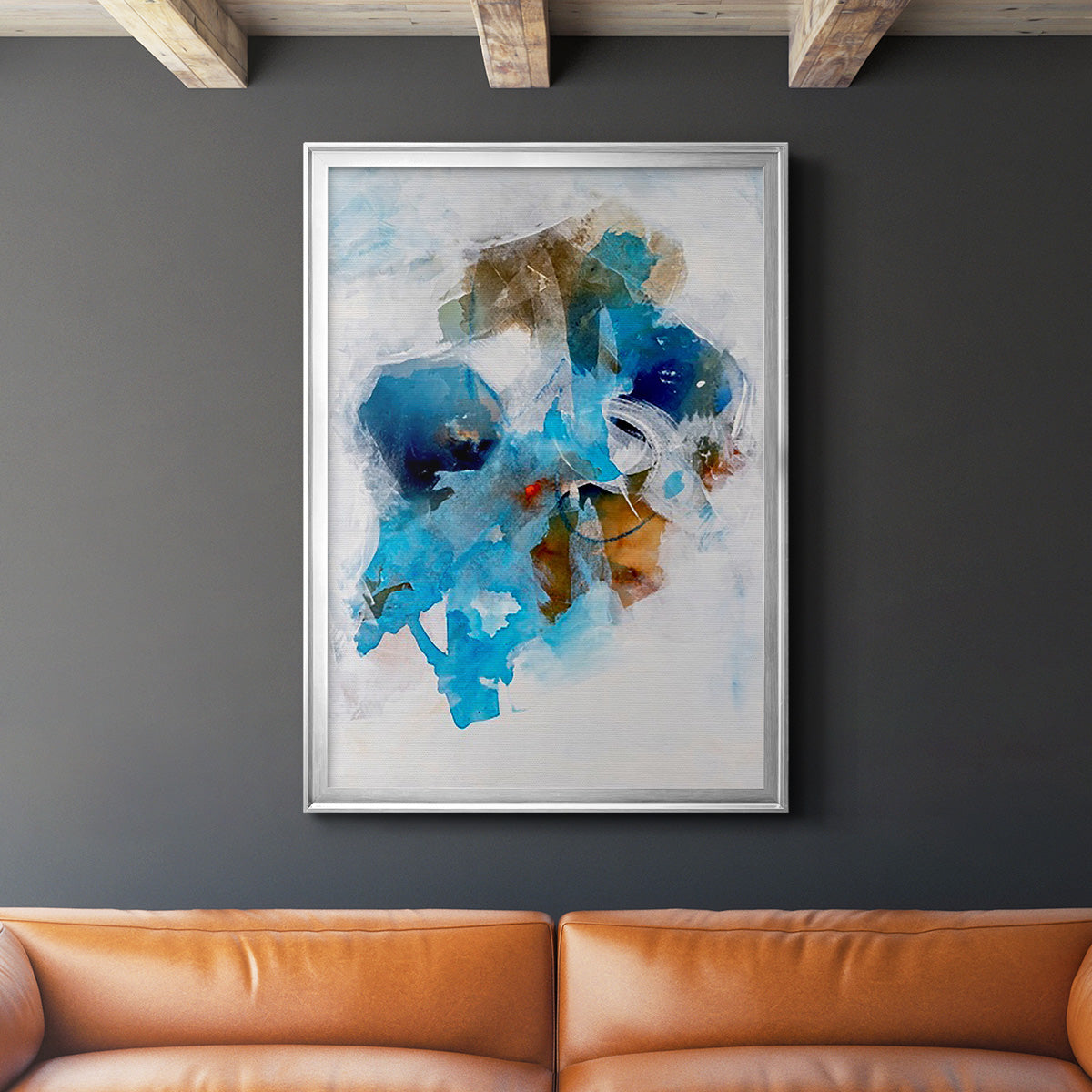 Misty Blue I - Modern Framed Canvas Print