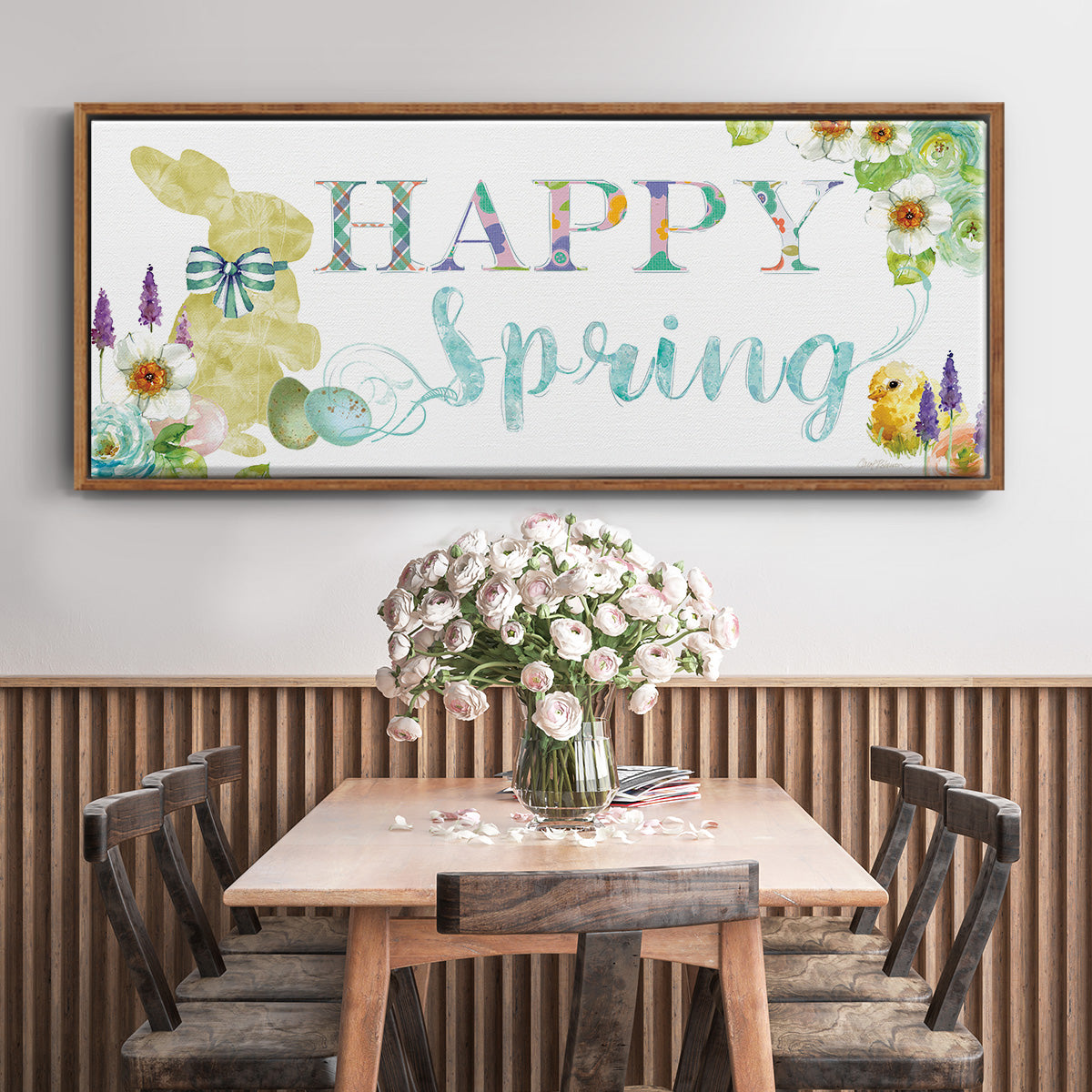 Happy Spring - Floater Framed Canvas Print