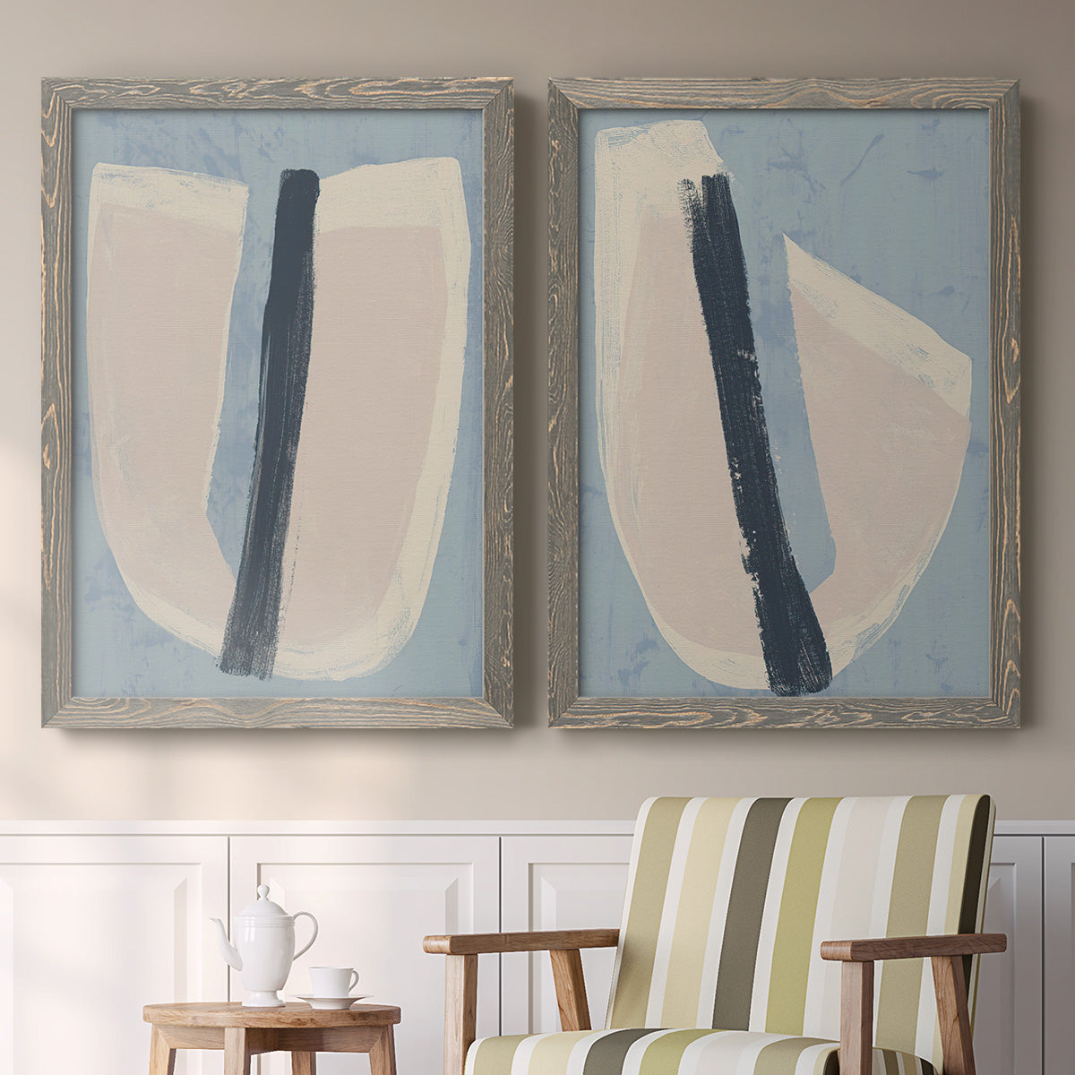 Paper Slice I - Premium Framed Canvas 2 Piece Set - Ready to Hang