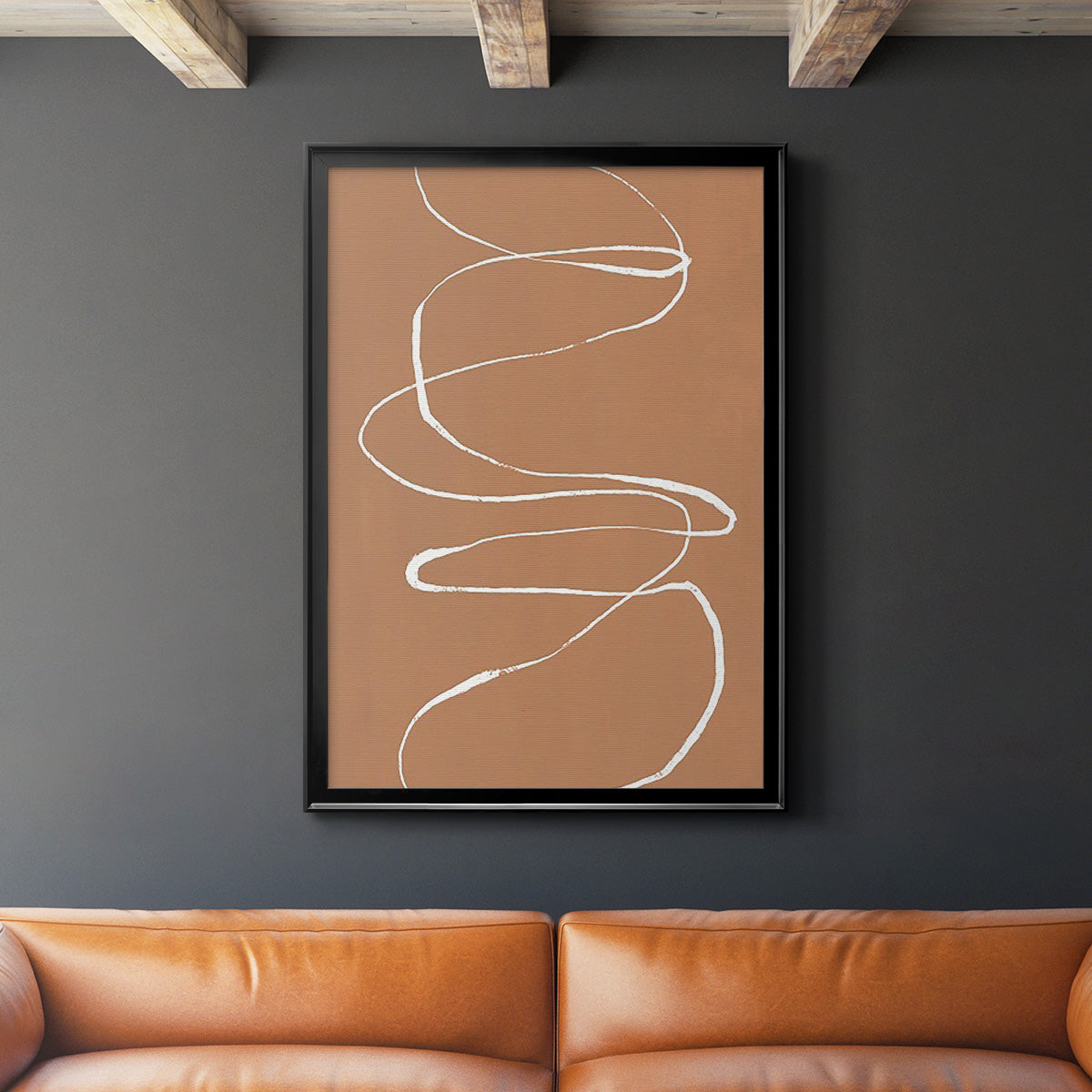 Terracotta Drift I - Modern Framed Canvas Print