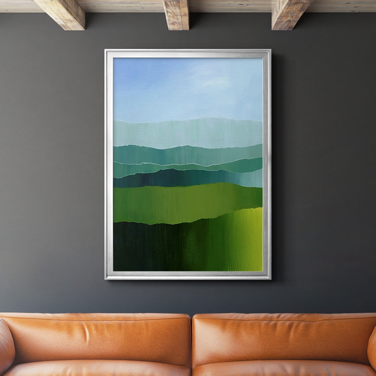 Blue Ridge Fade I - Modern Framed Canvas Print