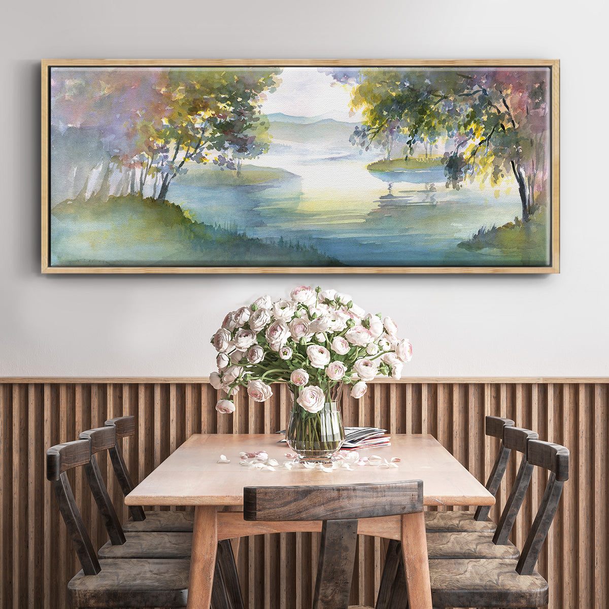 Meandering Lake I - Floater Framed Canvas Print