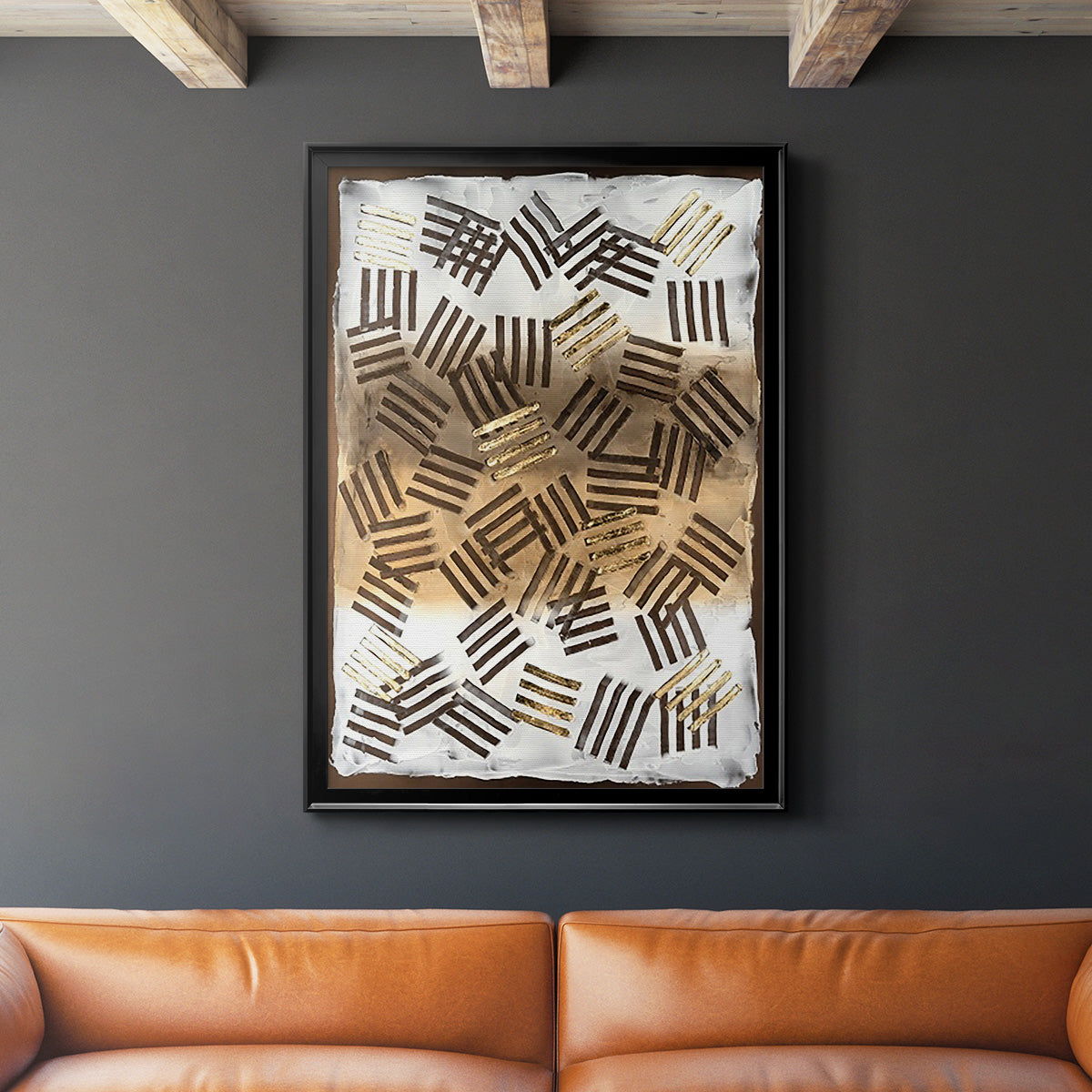 Raffia Palm II - Modern Framed Canvas Print