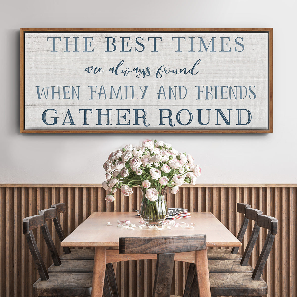 Family and Friends Gather - Floater Framed Canvas Print