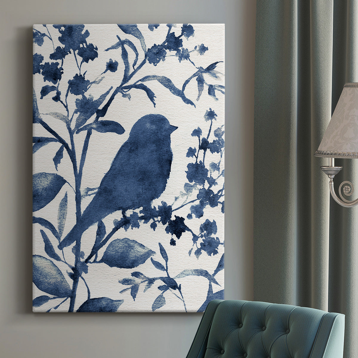 Bluebird Silhouette I Premium Gallery Wrapped Canvas - Ready to Hang