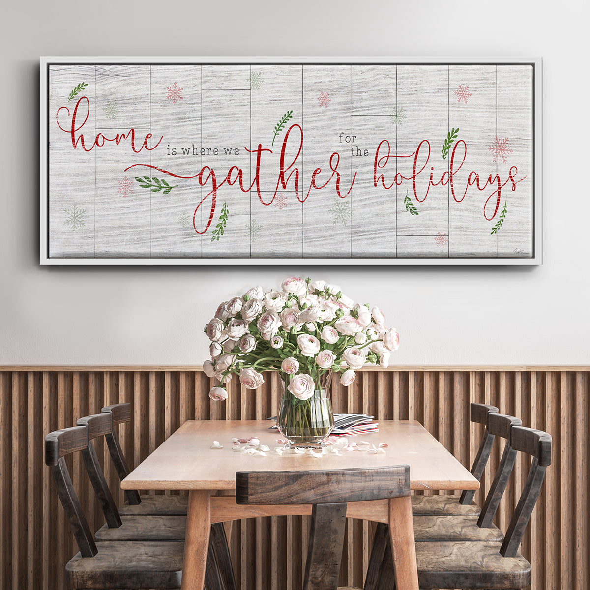 Holidays Gather - Floater Framed Canvas Print