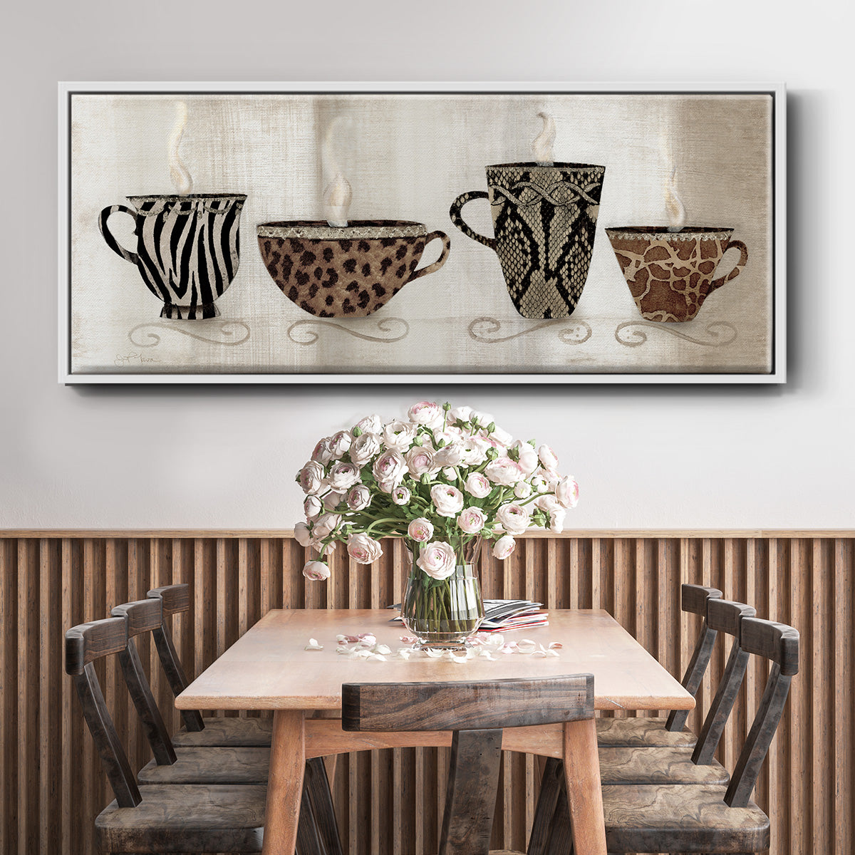 Coffee Skins I - Floater Framed Canvas Print