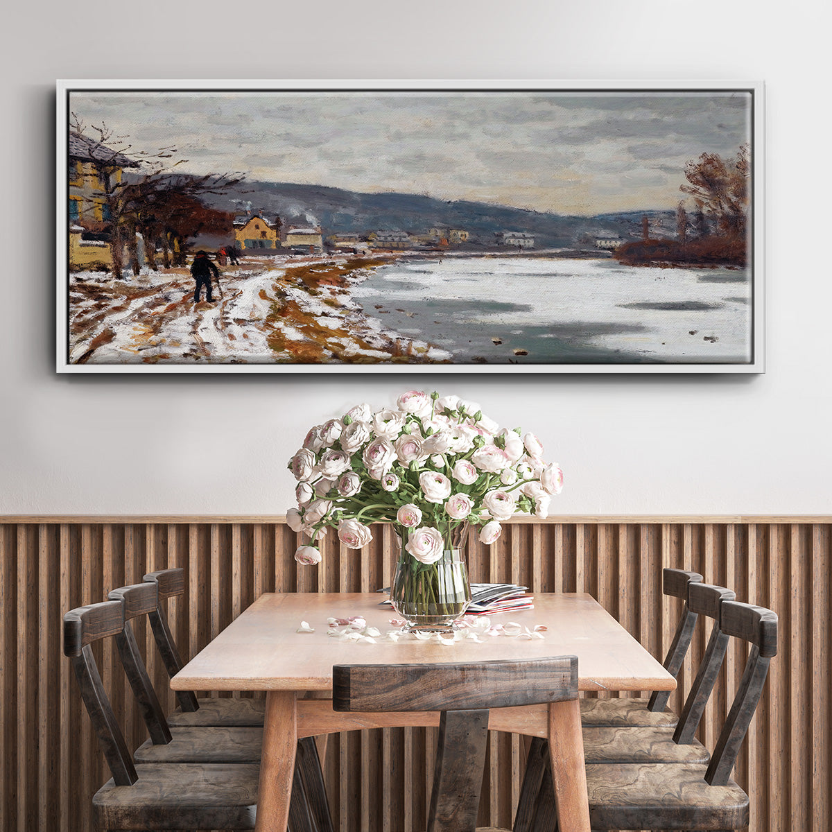 The Seine at Bougival, 1869 - Floater Framed Canvas Print