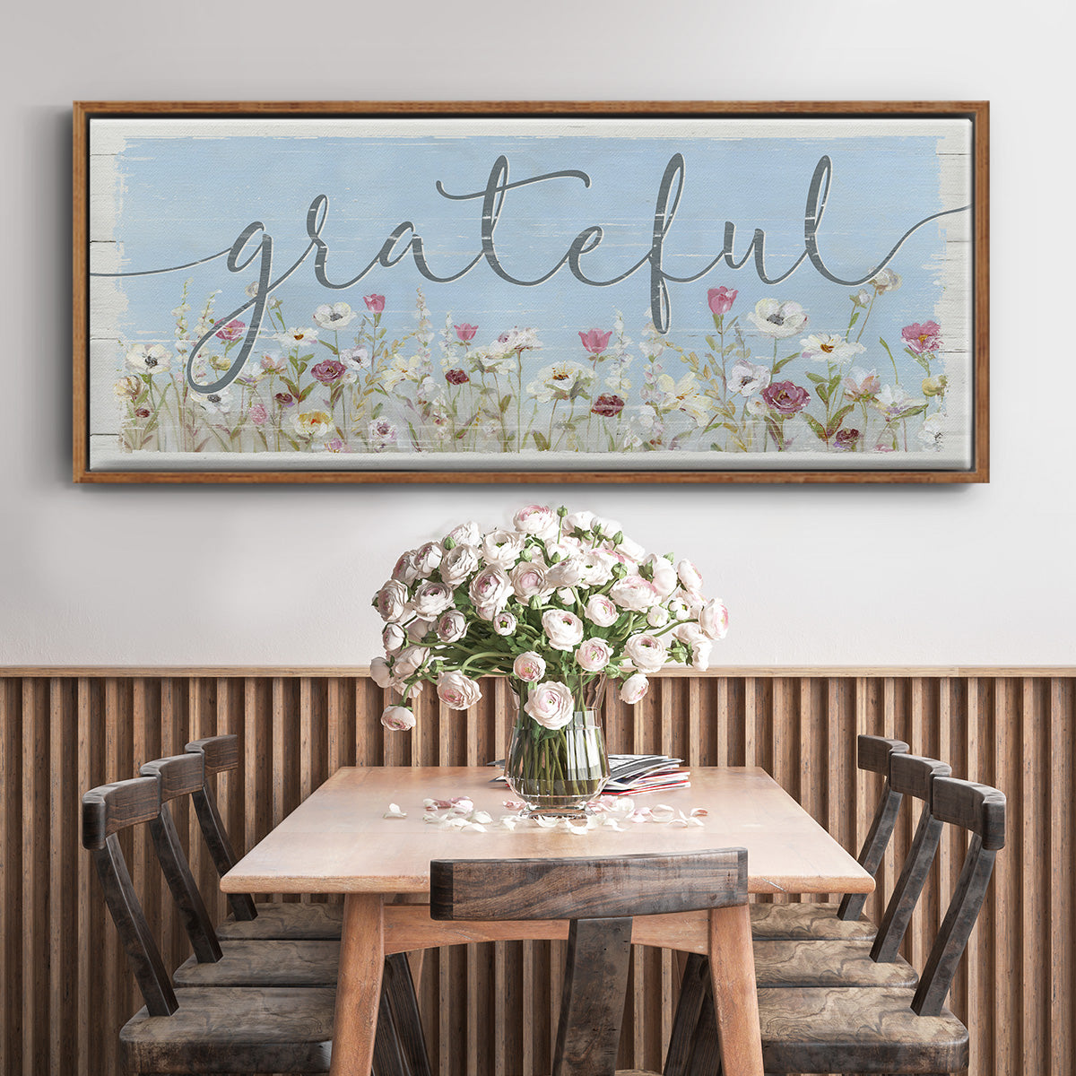 Bloomin Around Grateful - Floater Framed Canvas Print
