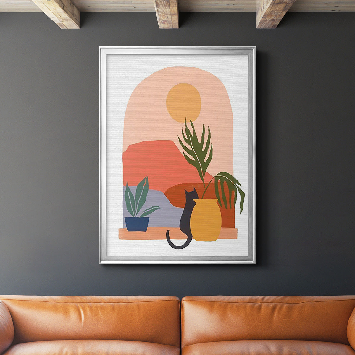 Paper Scene I - Modern Framed Canvas Print