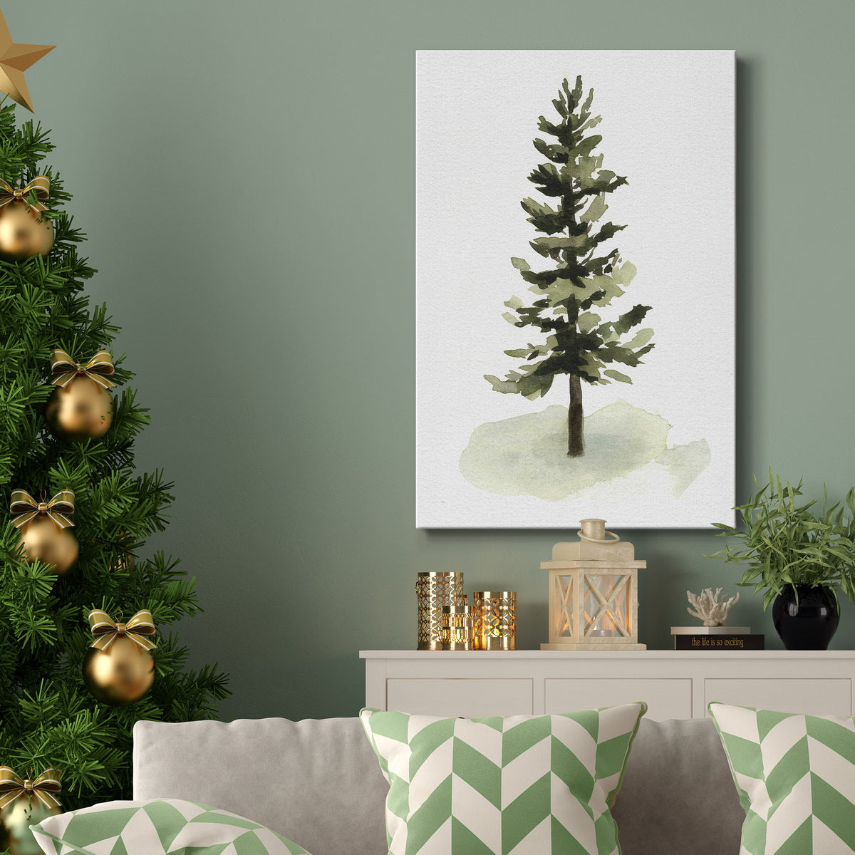 Watercolor Pine II Premium Gallery Wrapped Canvas - Ready to Hang