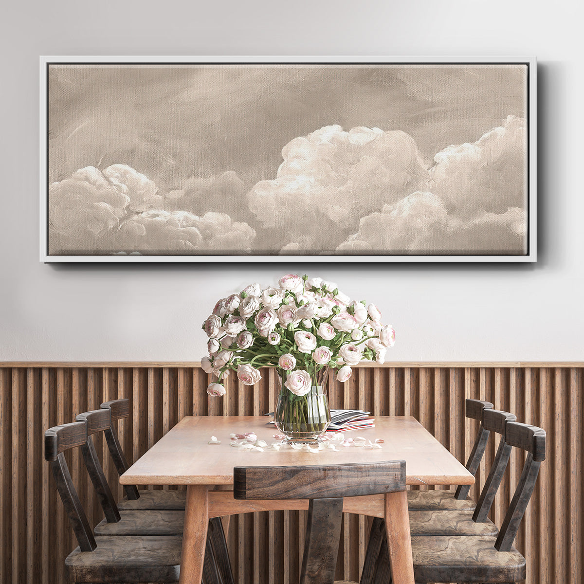Painted Clouds I - Floater Framed Canvas Print