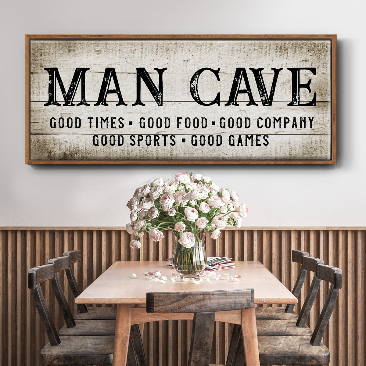 Man Cave Good Times - Floater Framed Canvas Print
