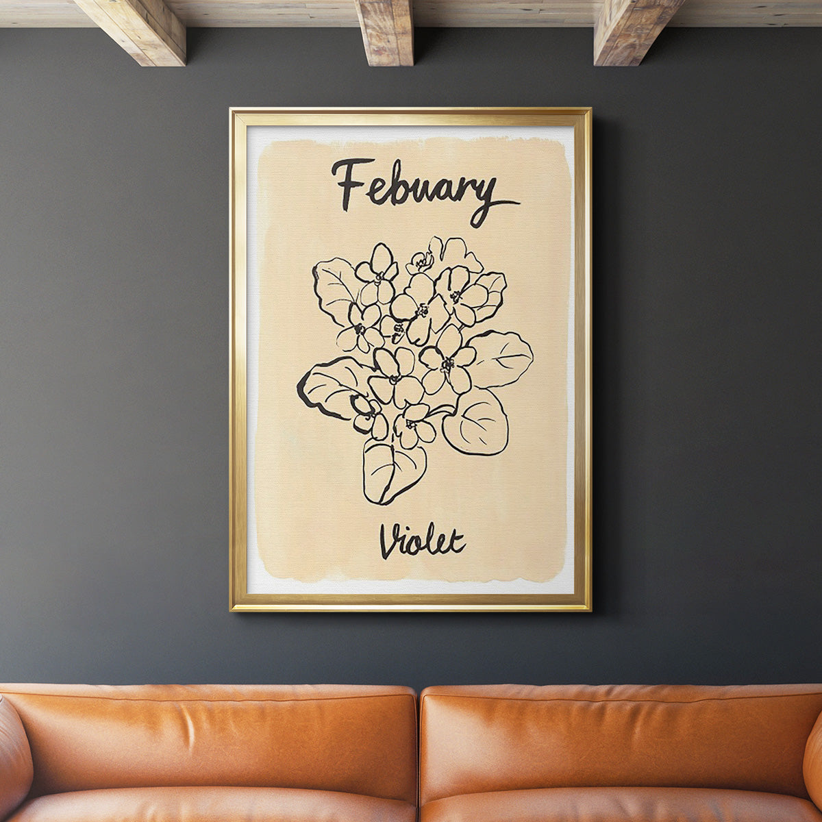 Birth Month II - Modern Framed Canvas Print