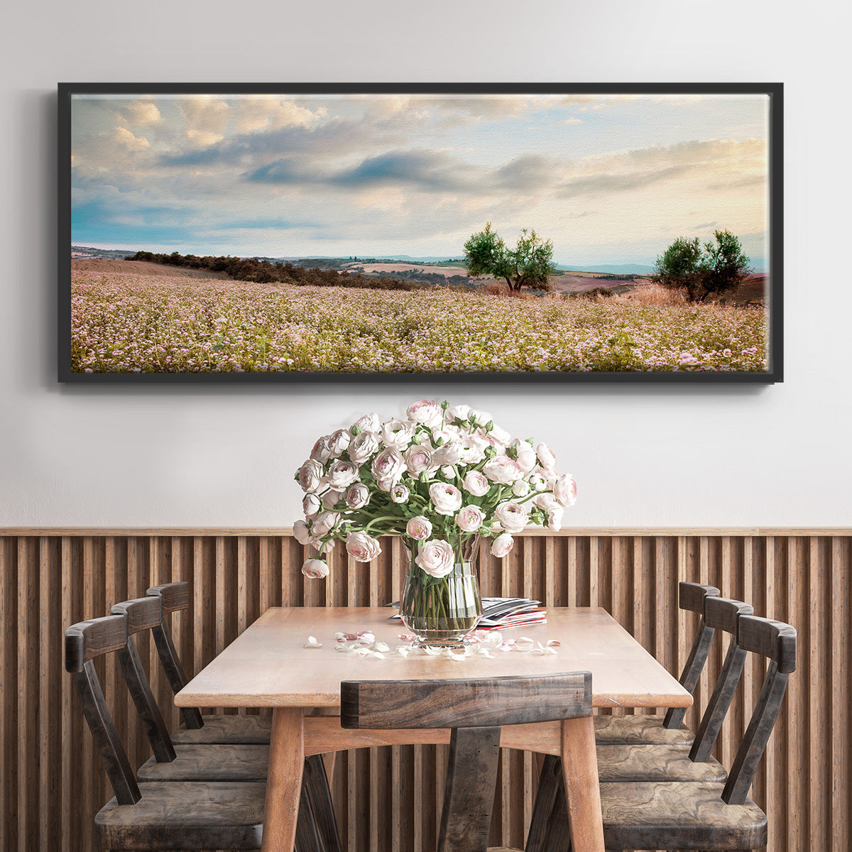 Tuscan Wildflowers - Floater Framed Canvas Print