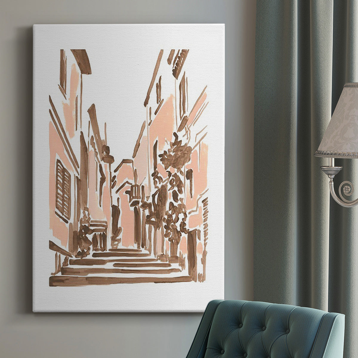 Blush Architecture Study I - Canvas Art Print