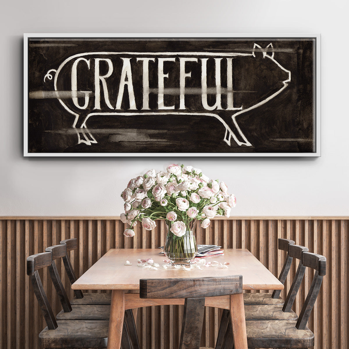 Grateful Pig - Floater Framed Canvas Print