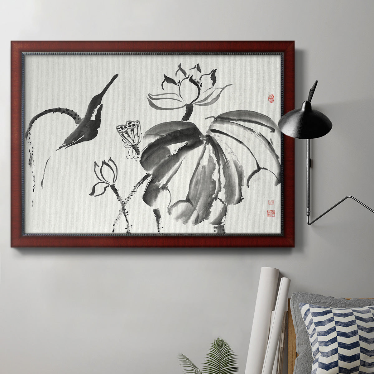 Lotus Study I Premium Framed Canvas- Ready to Hang