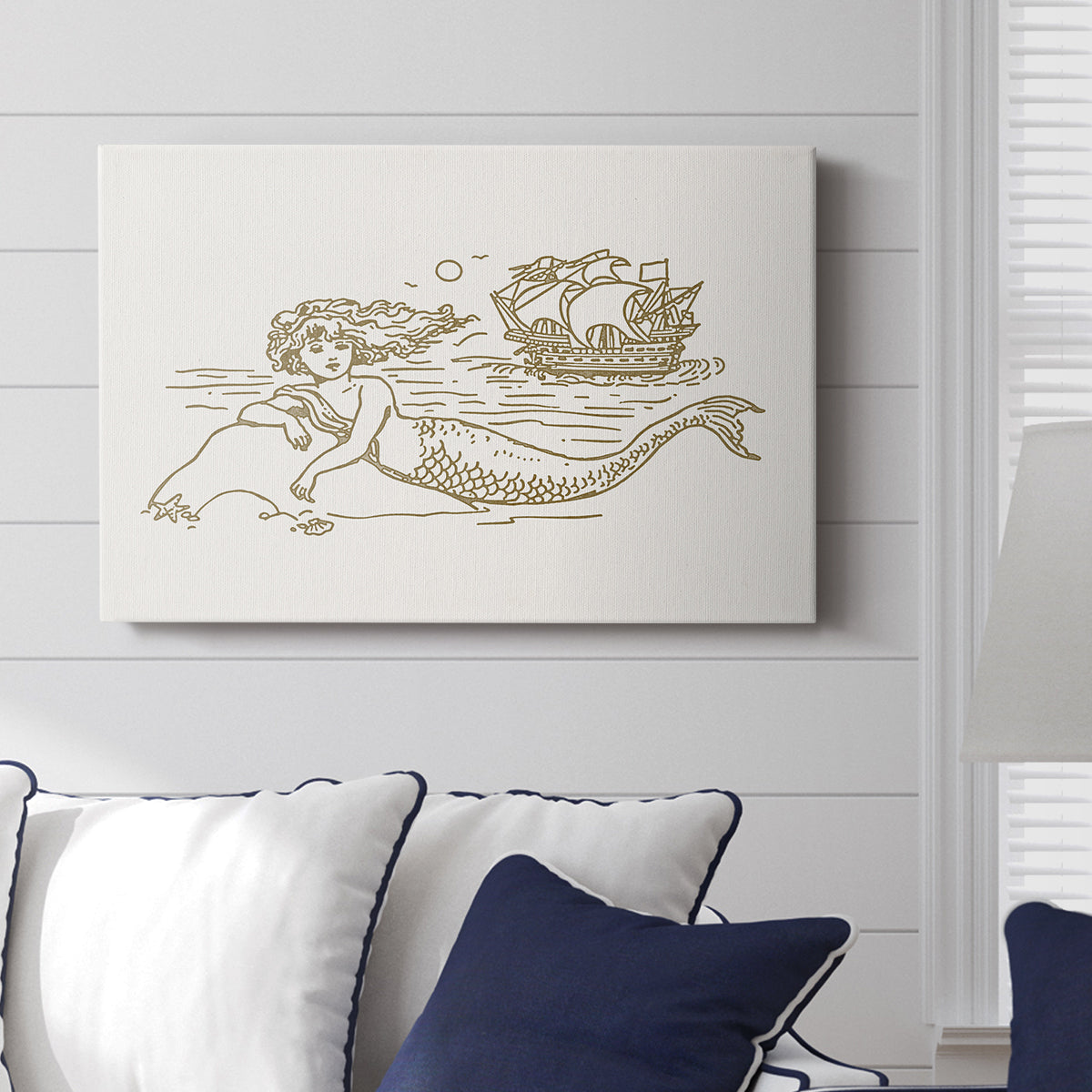 Sunning Mermaid II - Canvas Art Print