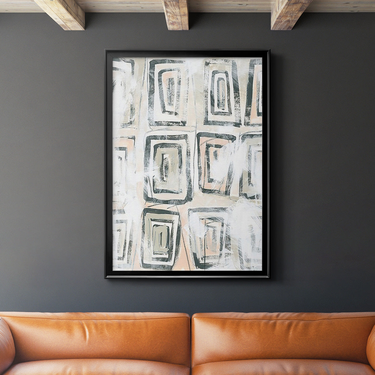 Sand Glyphs IV - Modern Framed Canvas Print