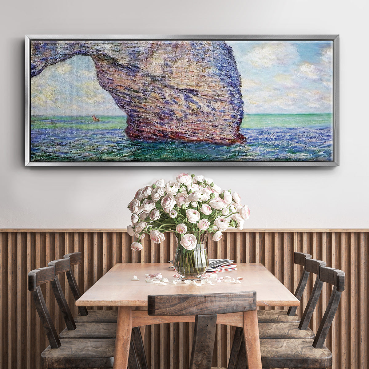The Manneport at High Tide, 1885 - Floater Framed Canvas Print