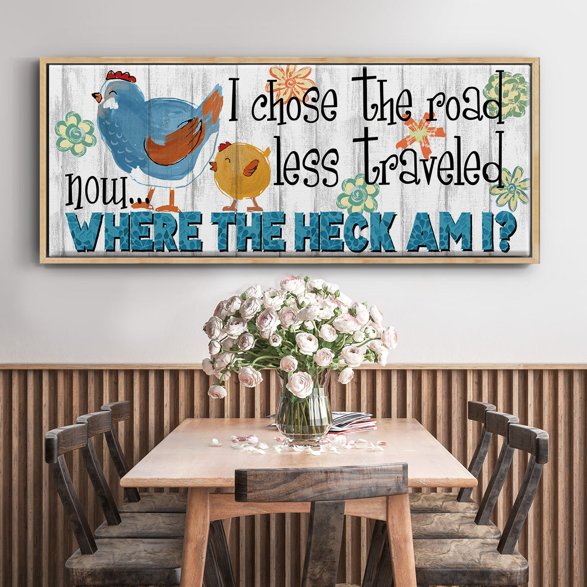 The Road Less - Floater Framed Canvas Print