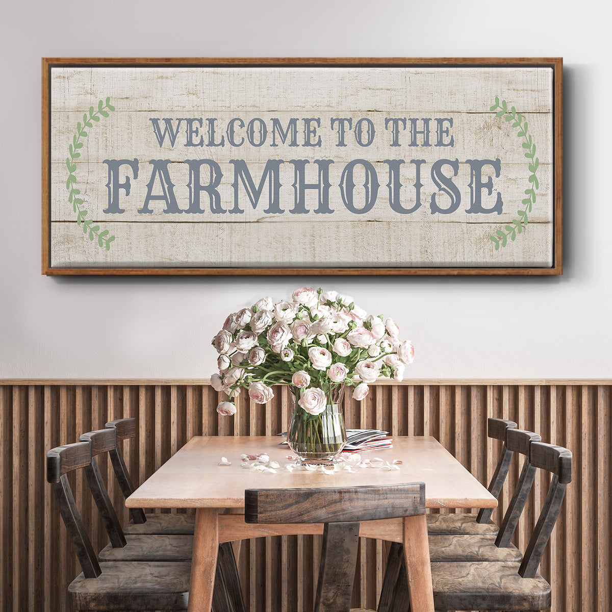 Welcome to the Farmhouse - Floater Framed Canvas Print