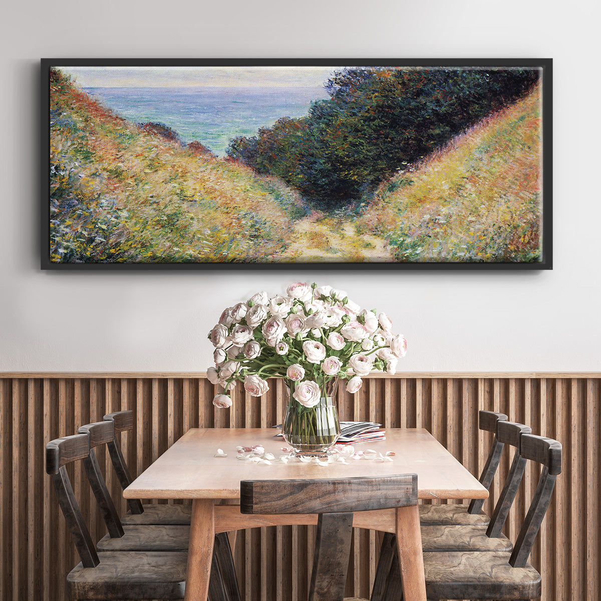 The Path at La Cavée, Pourville - Floater Framed Canvas Print