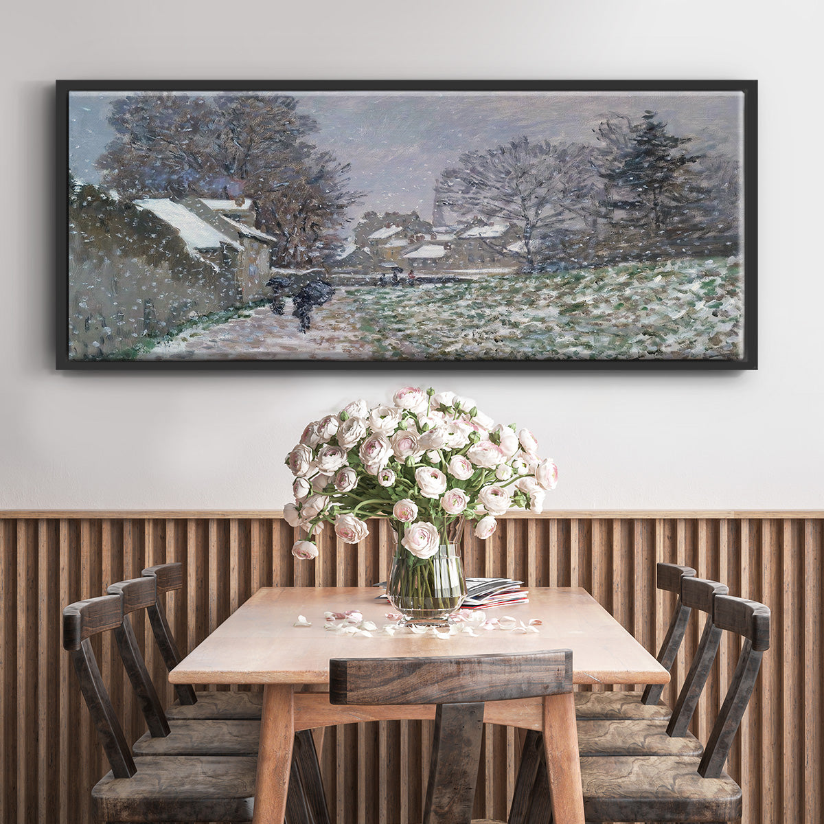 Snow at Argenteuil, 1874 - Floater Framed Canvas Print