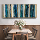 Blue Streaks - Floater Framed Canvas Print