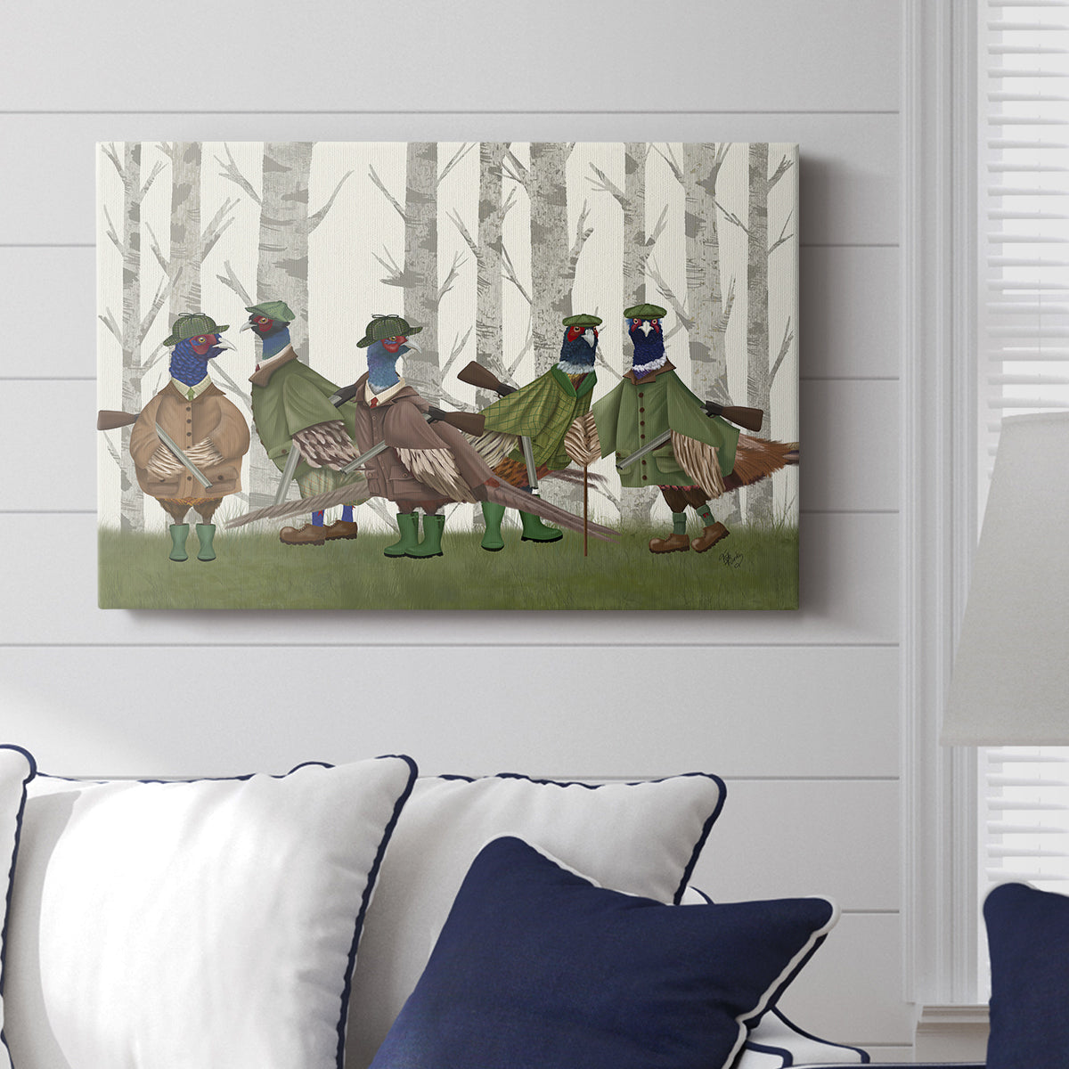 Pheasant Shooting Party Group 3 - Canvas Art Print