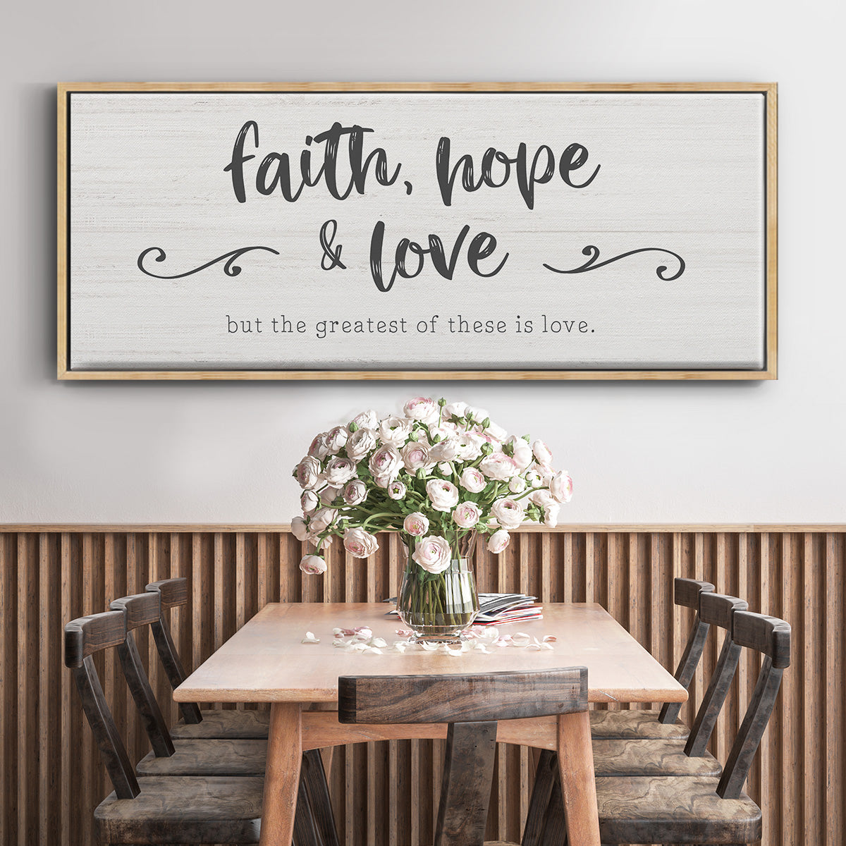 Greatest is Love - Floater Framed Canvas Print