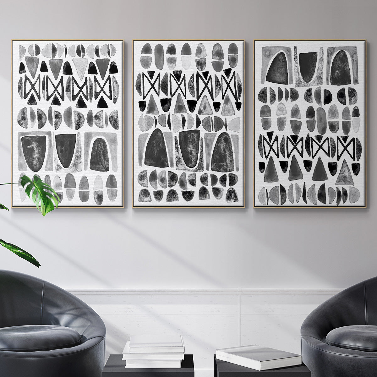 Grey Arches I - Floater Framed Canvas Set