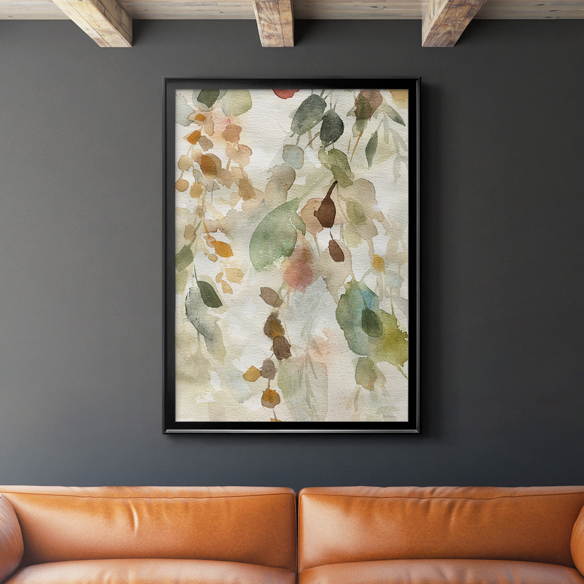 Cascading Nature I - Modern Framed Canvas Print