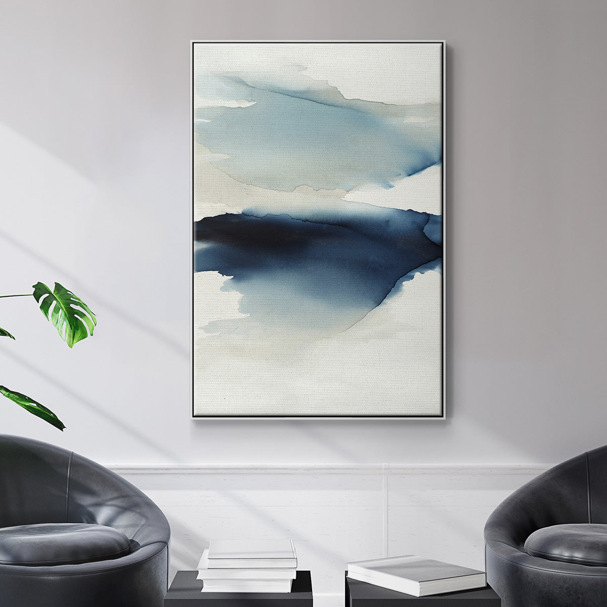 Waves I - Framed Premium Gallery Wrapped Canvas L Frame - Ready to Hang