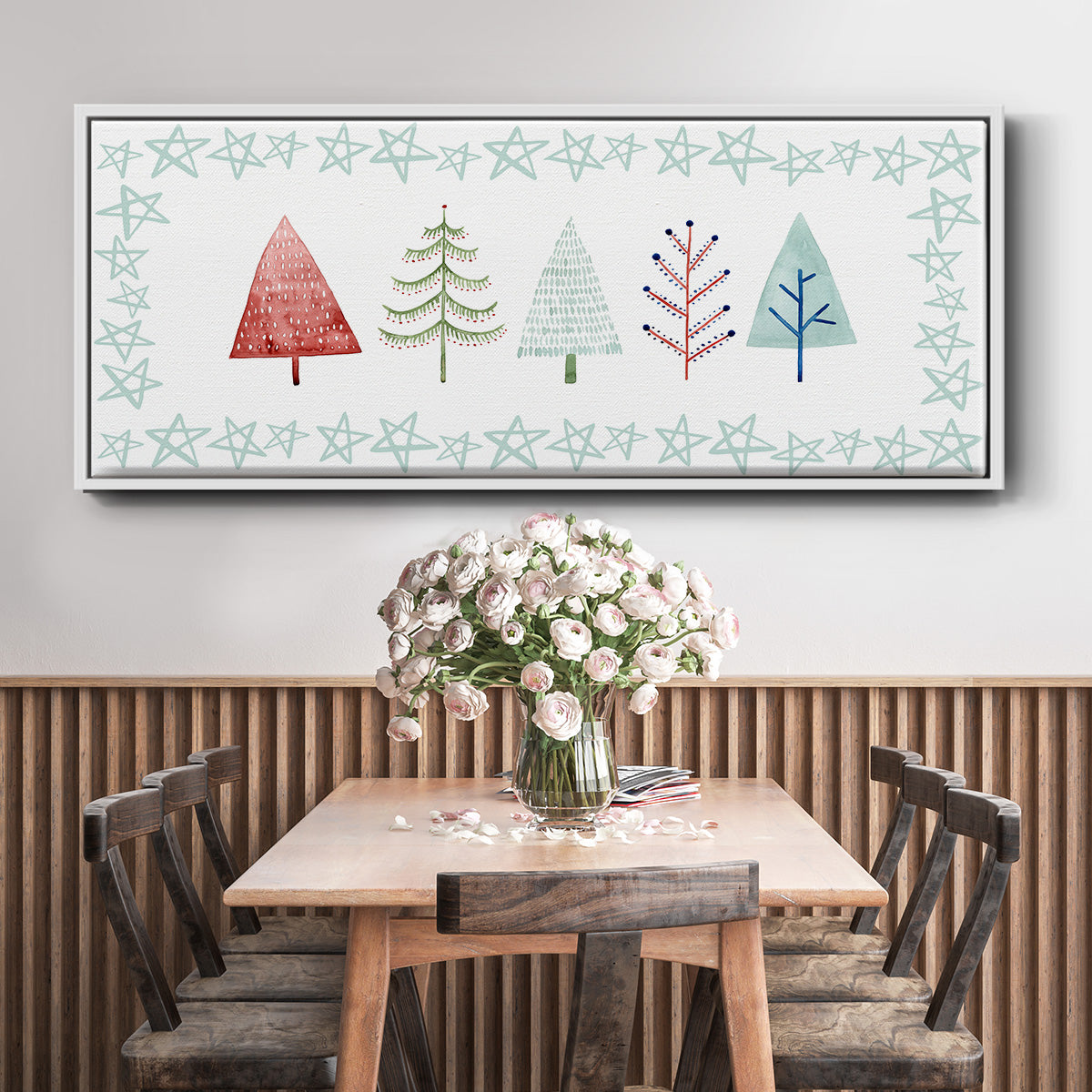 Christmas Tree Whimsy Collection C - Floater Framed Canvas Print