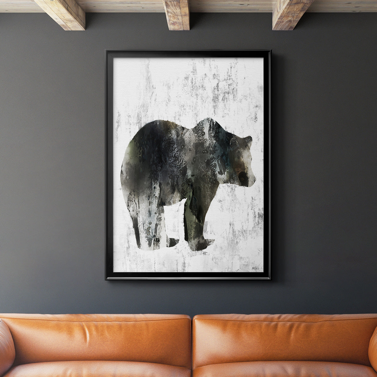 Bear Totem - Modern Framed Canvas Print