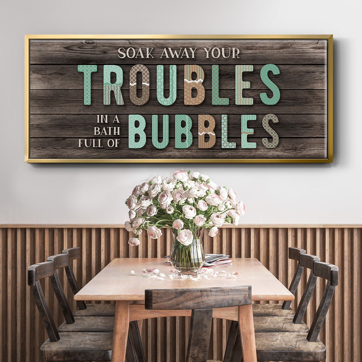 Troubles Bubbles - Floater Framed Canvas Print