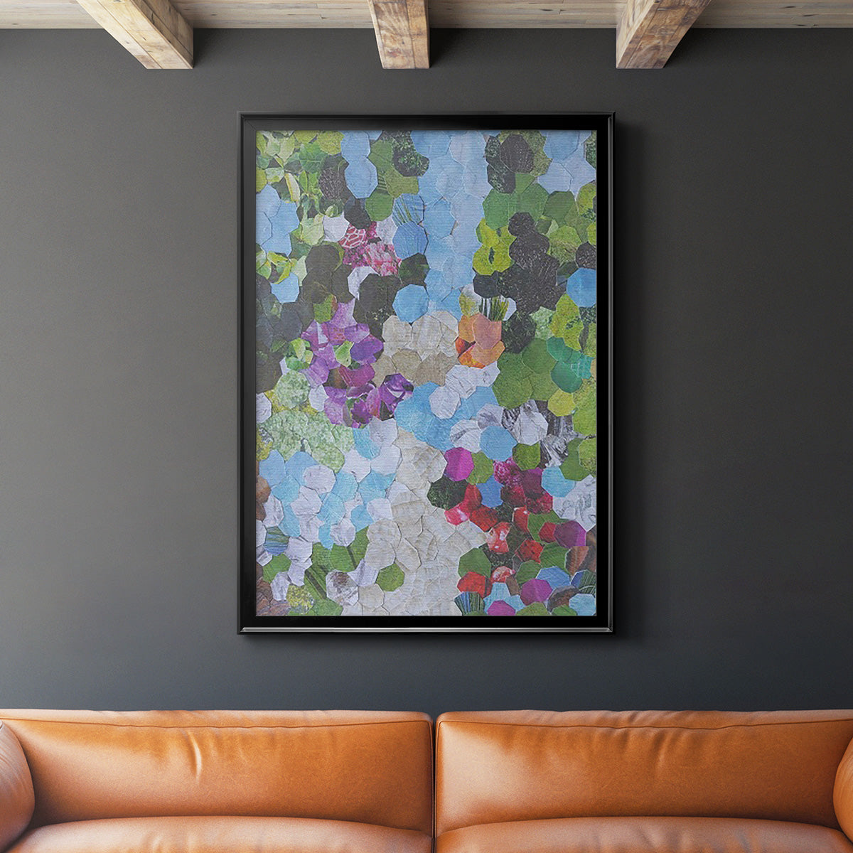 Iris Garden - Modern Framed Canvas Print