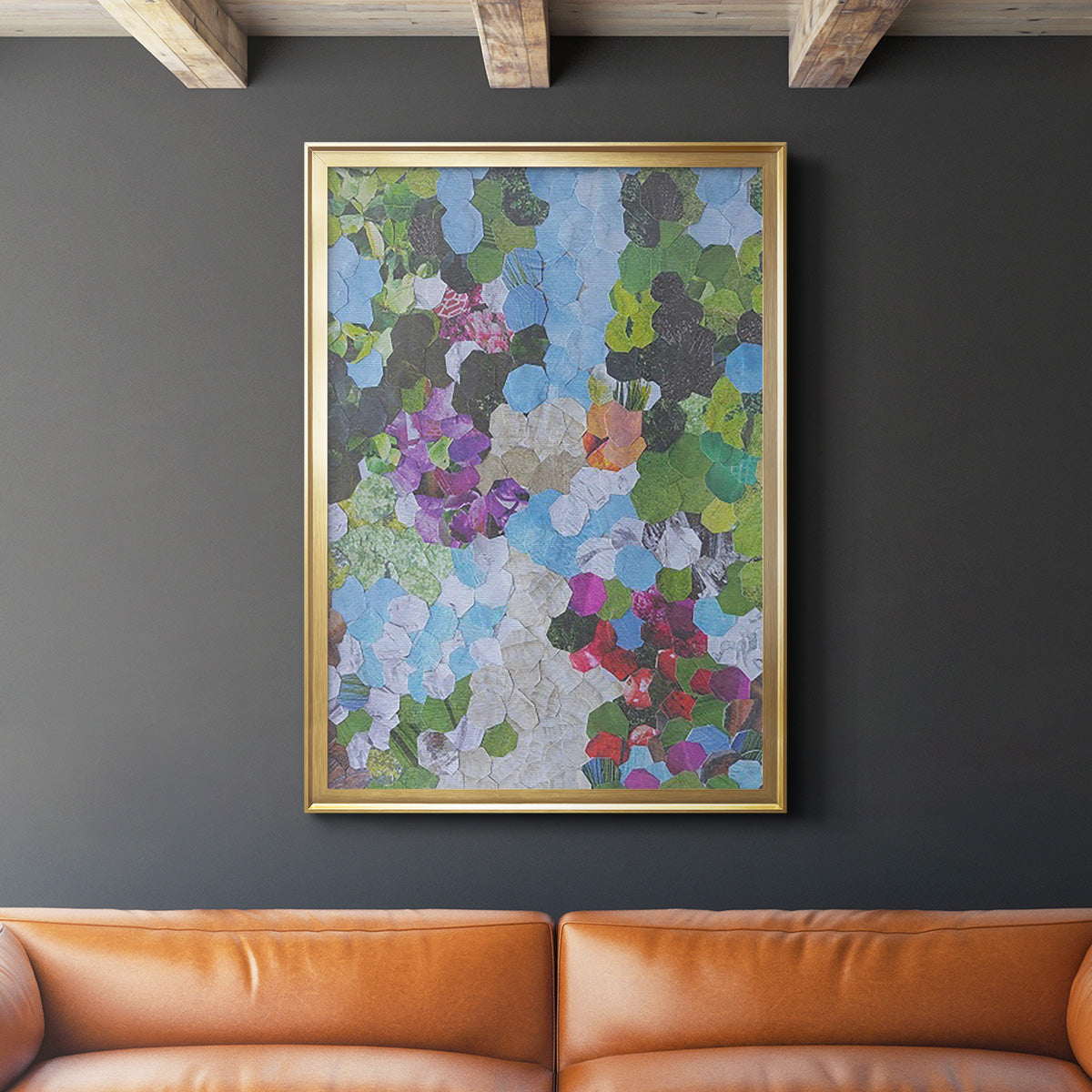 Iris Garden - Modern Framed Canvas Print