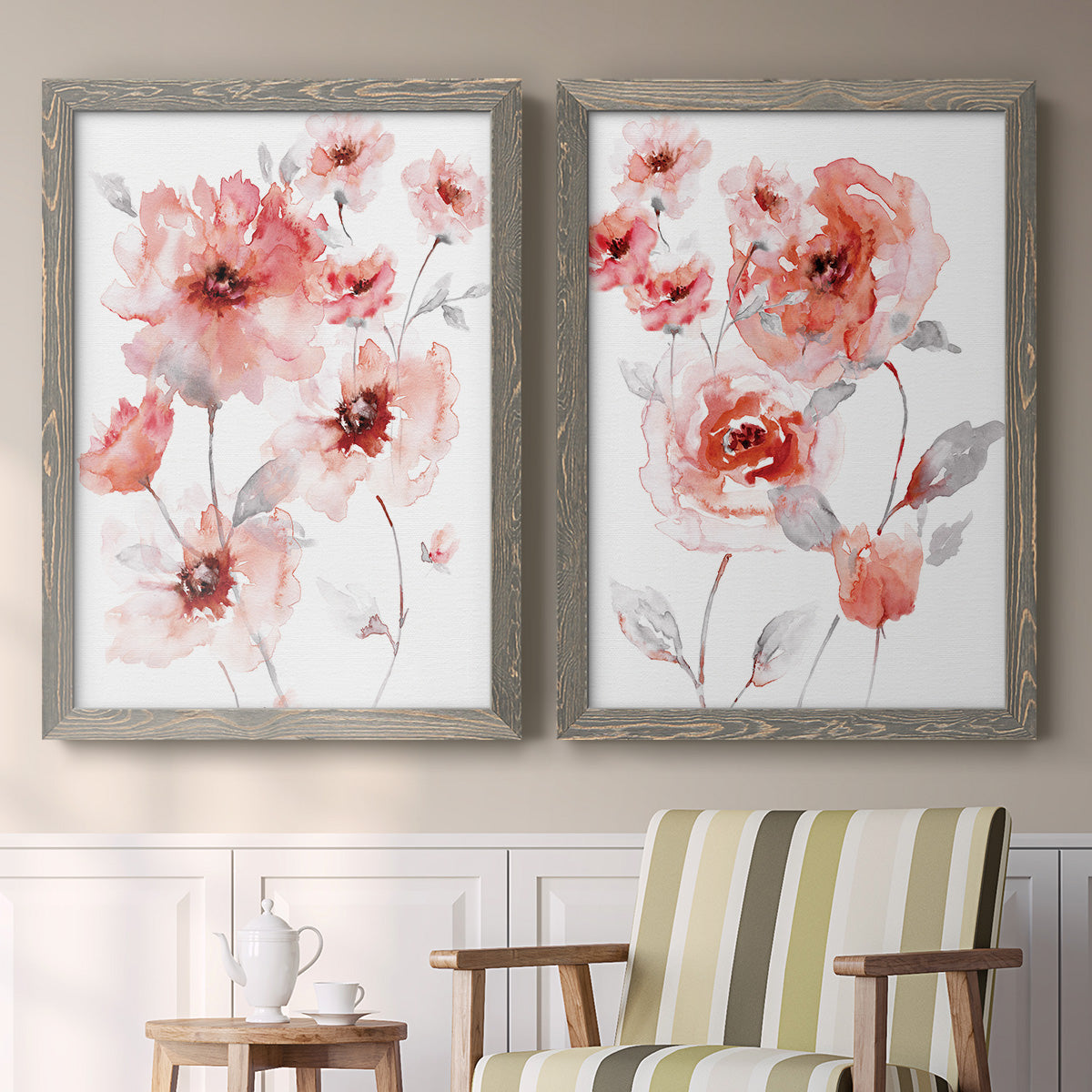 Translucent Blush I - Premium Framed Canvas 2 Piece Set - Ready to Hang