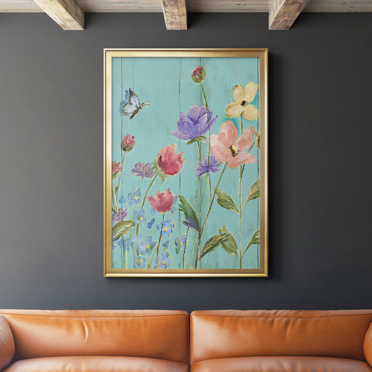 Wildflower Flutter III - Modern Framed Canvas Print