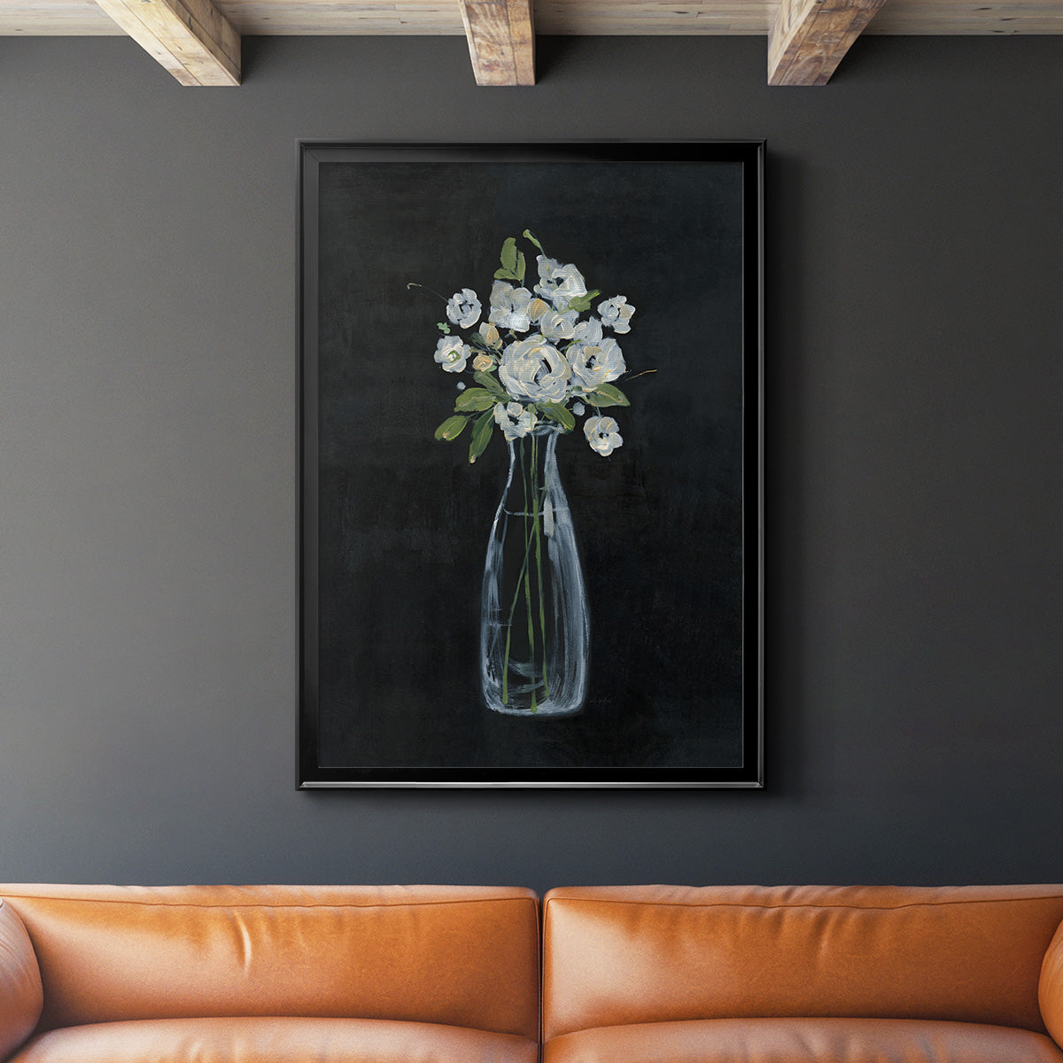 Sophisticated Farm Floral II - Modern Framed Canvas Print