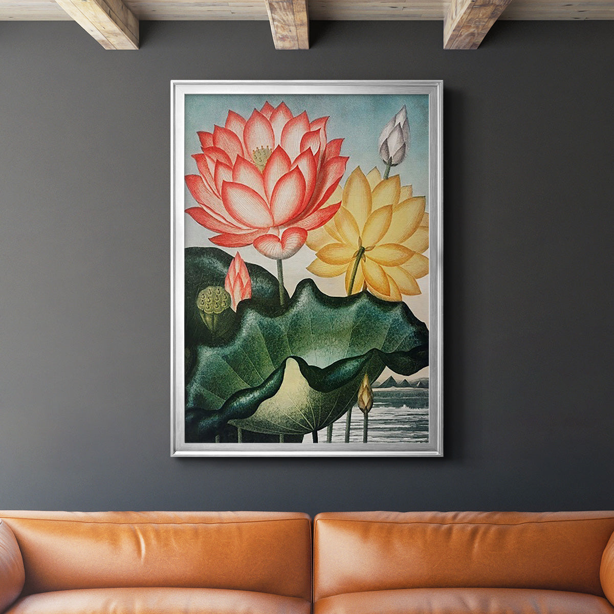 Temple of Flora V - Modern Framed Canvas Print