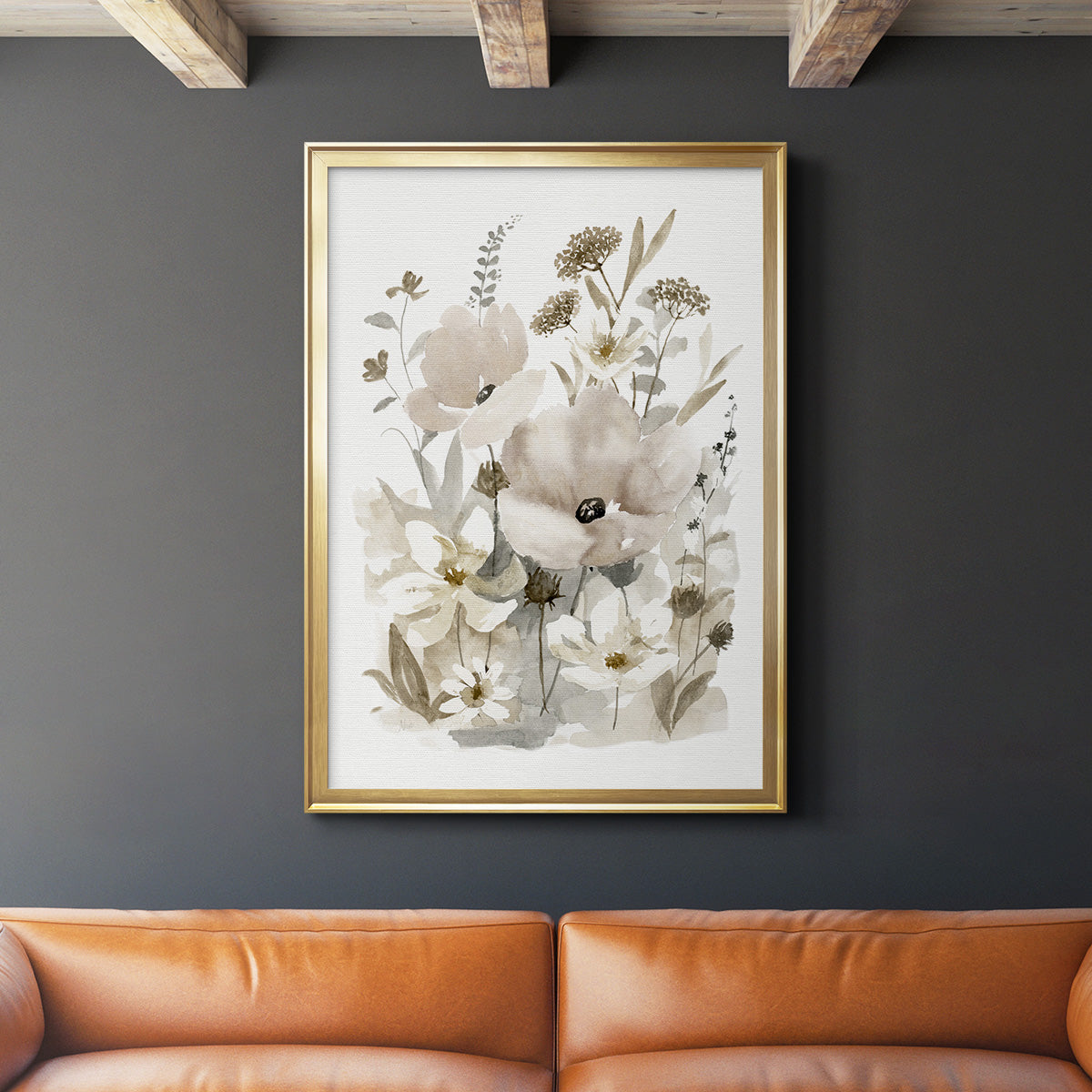 Neutral Nature II - Modern Framed Canvas Print